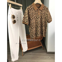 Its so beautiful ~ fashionable fine B with single product retro BAO WEN lapel knitwear short sleeve polo shirt female spring and summer