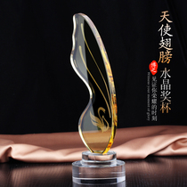 Wings creative crystal trophy custom goddess medal custom dance commemorative gift excellent employee champion trophy
