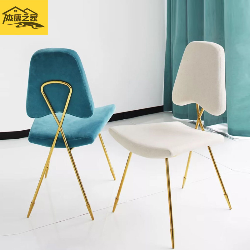 Nordic Fabric Dining Table And Chairs Champagne Gold Dining Chair Coffee Table Chairs Book Room Chair Stainless chair Subnet Red Makeup Chair Stool