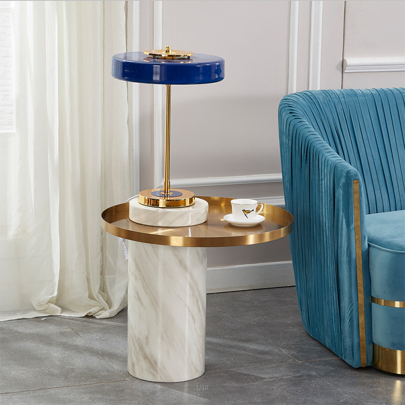 Light Extravagant Idea Nordic Balcony Small Corner A Few Living Room Marble Sofa Sides A Few Modern Minima Metal Corner A Few Round Tables