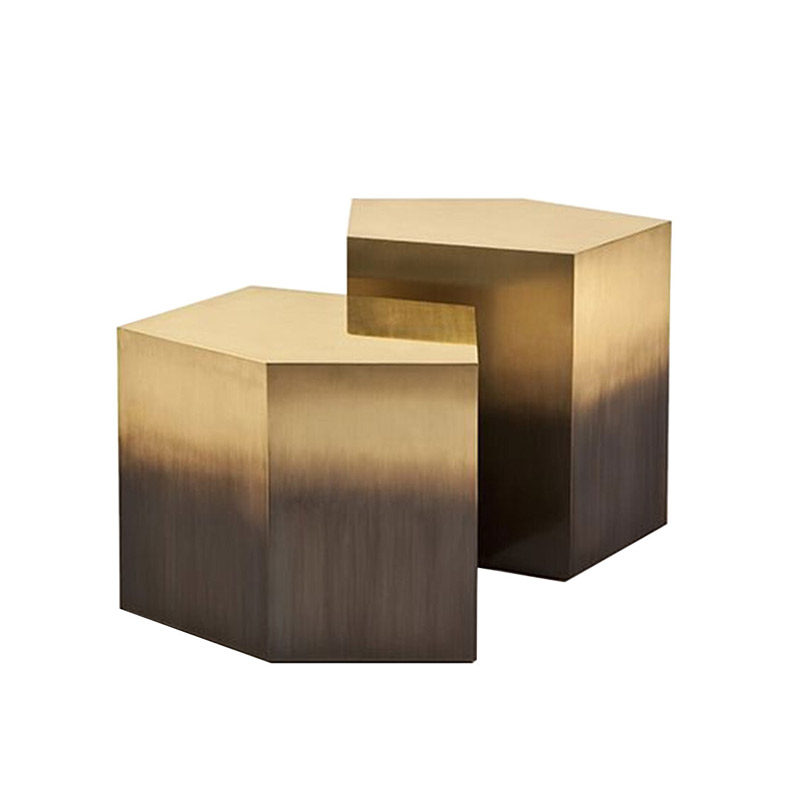 Light luxury combination corner stainless steel coffee table designer sofa side table Italian minimalist activity small coffee table