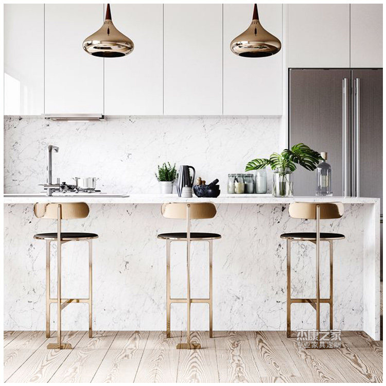 Nordic modern minimalist home dining chair rose gold bar chair restaurant stool bar stool stainless steel high back high bar chair