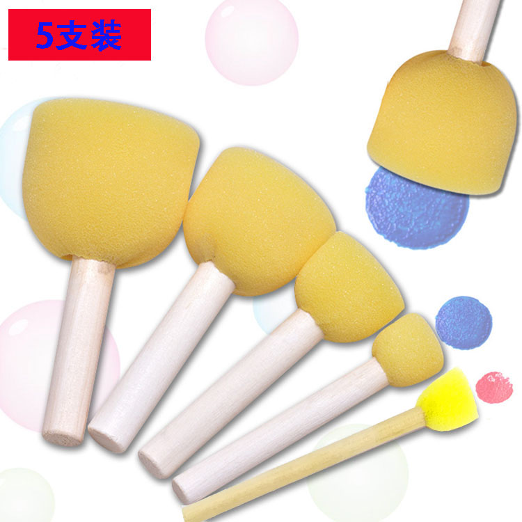 Children Mushroom Head Material Tuo Printed Diy Round Kindergarten Graffiti Sponge Brushed Seal Fine Art Tools