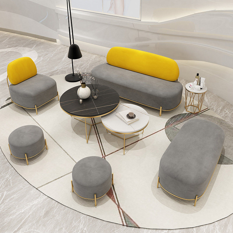 Beauty salon sofa small apartment simple modern fabric clothing store reception rest area shop with creative ins style
