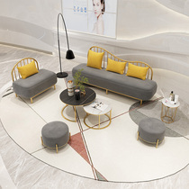 Nordic Beauty Salon Sofa Creative Reception Iron Art Metal Minima Modern Clothing Shop Small Sofa Shop With Nets Red