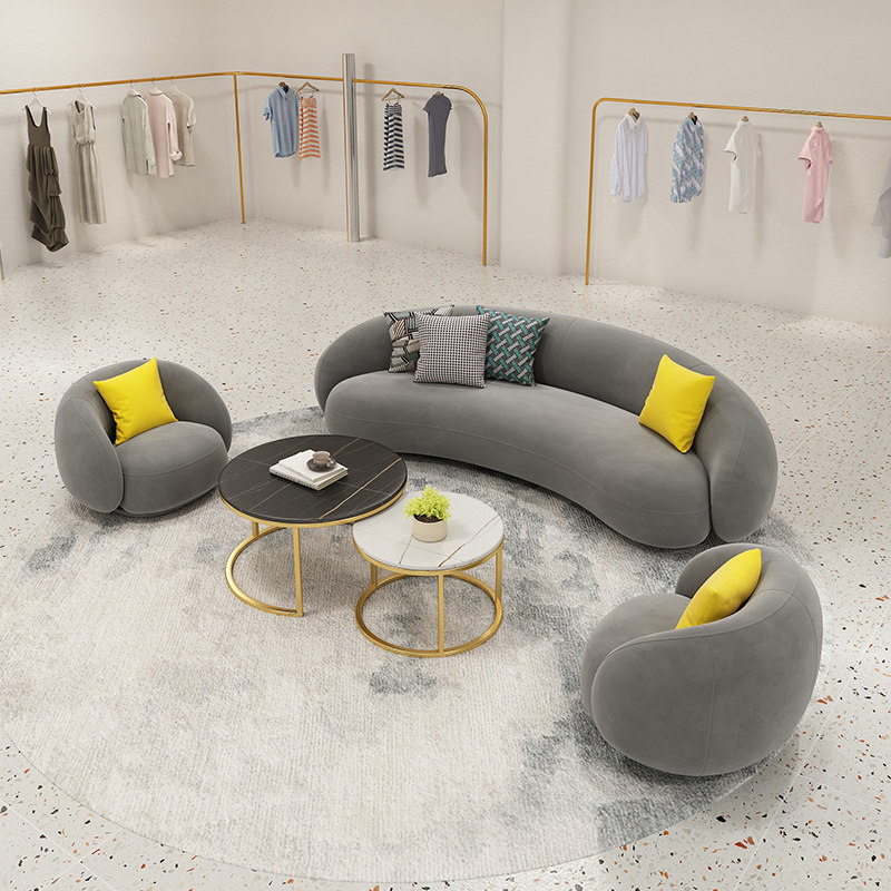 Nordic clothing store sofa simple modern living room small apartment net red arc hair salon beauty salon rest area
