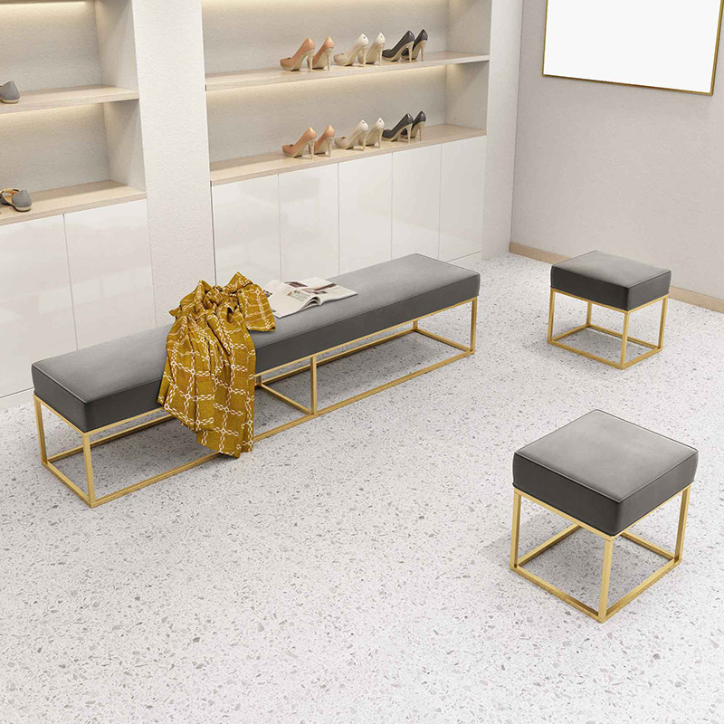 Clothing Shop Changing Shoes Bench Fitting Room Brief Nordic Light Lavish Rest Stools Shoes Shop Make-up Room Test Bench Strip Bench