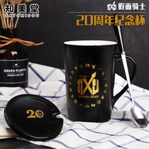 Masked anime around Heisei 20th anniversary bone china cup two-dimensional knight ceramic cup lid spoon