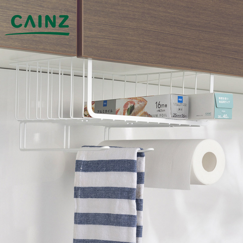 Japanese CAINZ Japanese style kitchen cabinet shelf compartment under the hanging shelf household storage department store free punch storage