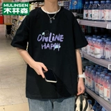 木林森 Летняя футболка с коротким рукавом, хлопковая рубашка, европейский стиль