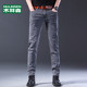 Mulinsen jeans ຜູ້ຊາຍ slim ເຫມາະ 2024 ໃຫມ່ພາກຮຽນ spring ແລະ summer ຍີ່ຫໍ້ trendy flow elastic ກາງເກງອະເນກປະສົງສໍາລັບຕີນຂະຫນາດນ້ອຍ