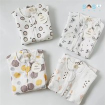SOSO Global] PIPI NILS bamboo cotton four-layer gauze short-sleeved sleeping bag comfortable and breathable summer baby pajamas