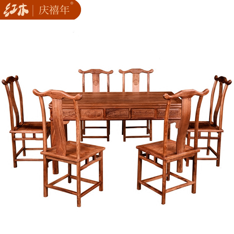 Mahogany dining table Rectangular dining table Hedgehog rosewood rosewood dining table Chinese lacquer-free log simple furniture dining table