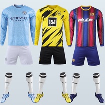 Long sleeve football suit men autumn and winter adult football training suit group purchase custom Neymar long sleeve Messi Jersey