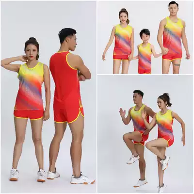 Track and field clothes Men and women couples parent-child running vest long and short running training competition team uniform Children primary school sportswear