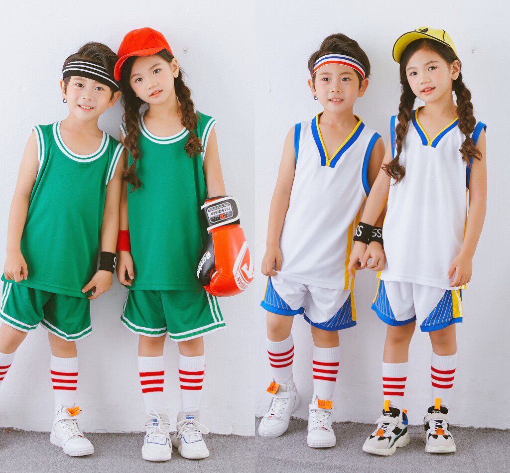 Kindergarten children's basketball clothes suit men and women CUHK children sports training team uniform with customized kid vest ball clothes
