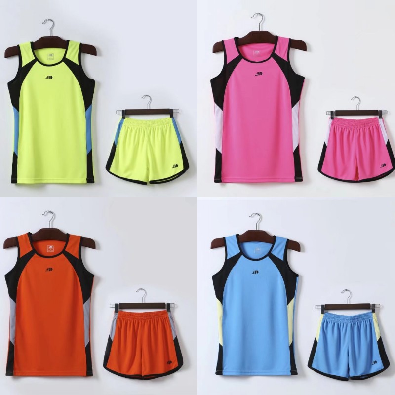 Track and field suit men's and women's sprint marathon running sports training vest shorts quick dry race team uniform middle school exam