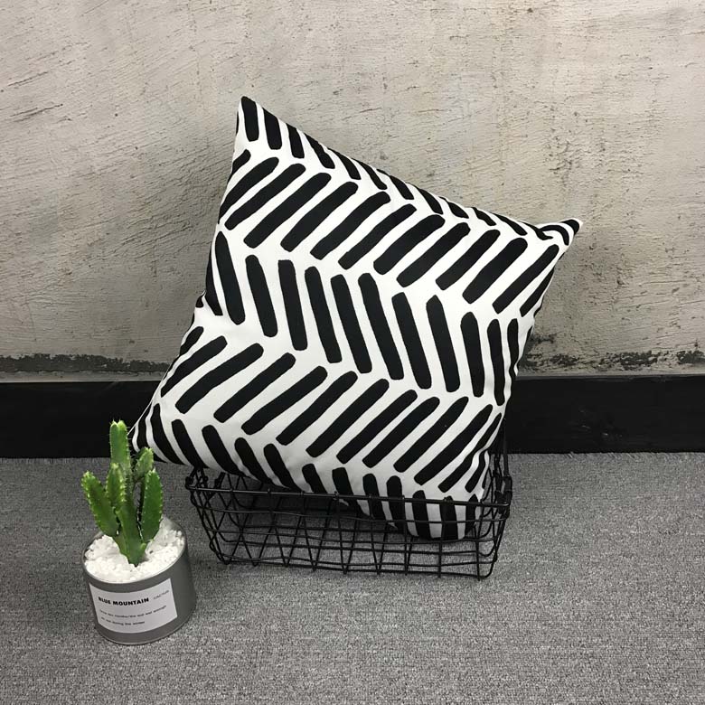 Bắc Âu cổ điển kẻ sọc đen trắng sọc kẻ gối sofa đệm gối đầu gối mềm mại Chăn gối văn phòng 2 trong 1