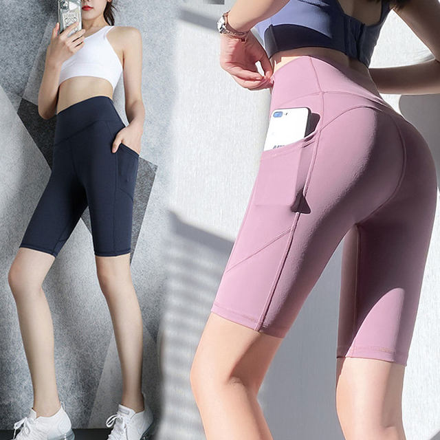 Peach hip-lifting sports pants for women's five-point fitness pants stretch tight yoga quick-drying high-waisted running shorts summer