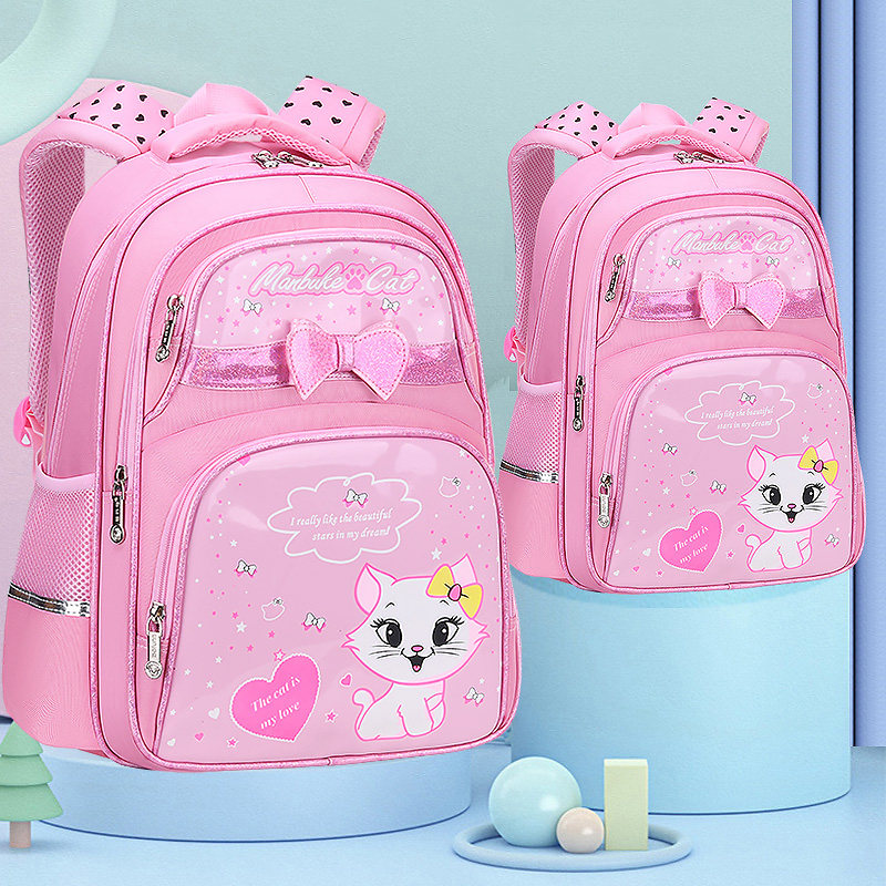 Pink Elementary Schoolboy Bag One 23 45 Sixth Grade Waterproof Minus Super Light Child Double Shoulder Back 6-12