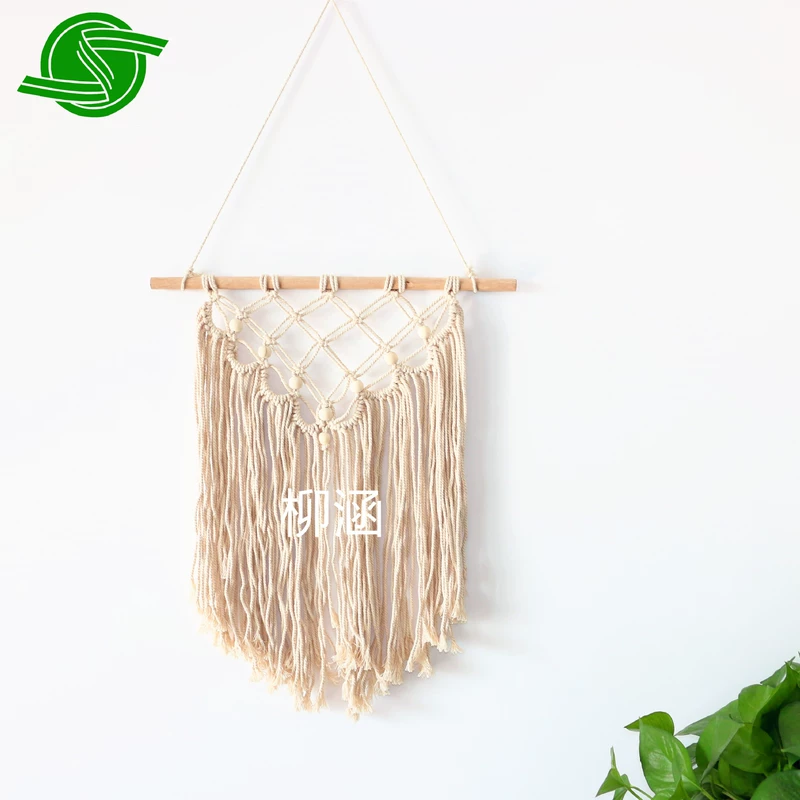 Mặt tường làm bằng thủ công tấm thảm treo thảm trang trí tua Bohemian trang trí bông sợi dây thừng - Tapestry