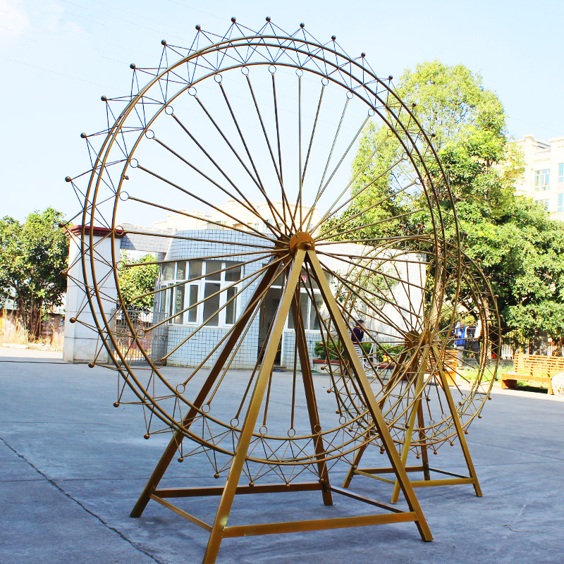 Wedding large iron Ferris wheel ornament model rotating floor-to-ceiling outdoor decoration Hotel props Wedding decoration