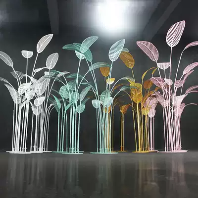 Wedding props Luyin wrought iron plantain leaves catwalk Venue stage leaf ornaments Window Wedding decoration decoration