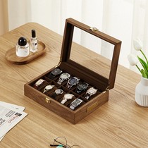 Boîte de surveillance en bois à léchelle en bois multi-position 10-bit de poignet de montres pour la collecte de poussières contenant un étude transparent avec un grain de bois massif