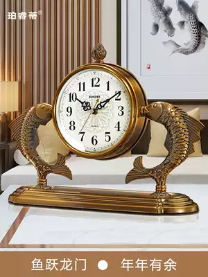 Table clock Living room household Chinese desktop clock pendulum clock table clock creative clock Feng Shui decoration bedroom mute retro