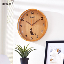 Wall clock living room household creative simple Nordic light luxury modern art clock hanging watch clock wall hanging childrens bedroom