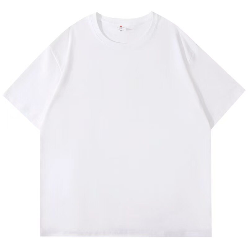 重磅纯棉纯色短袖T恤夏季圆领宽松男女上衣厚实半袖不变形新疆棉