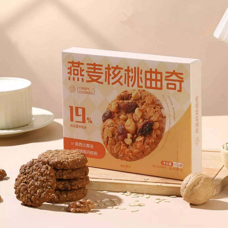 面朋包友燕麦核桃曲奇饼干17g*6袋