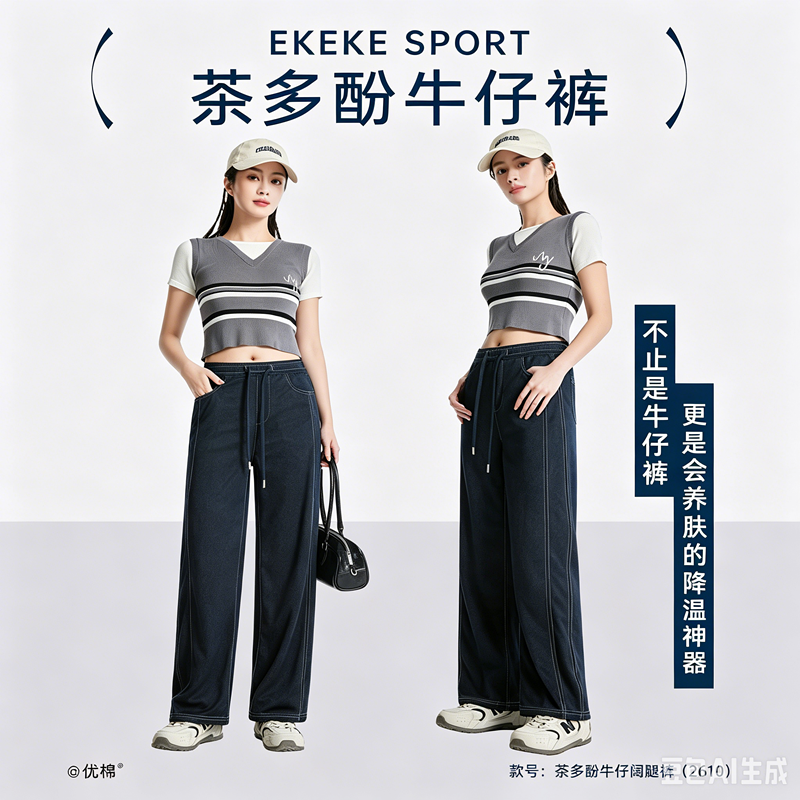 [2026新款]高腰直筒百搭显瘦丹东阔腿休闲春夏薄款牛仔裤女裤子