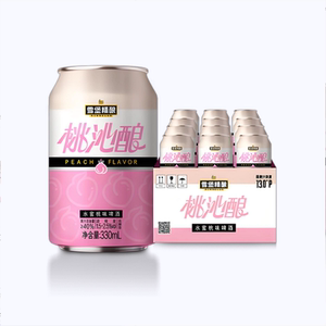 珠江13度雪堡精酿桃沁酿啤酒330ml12罐