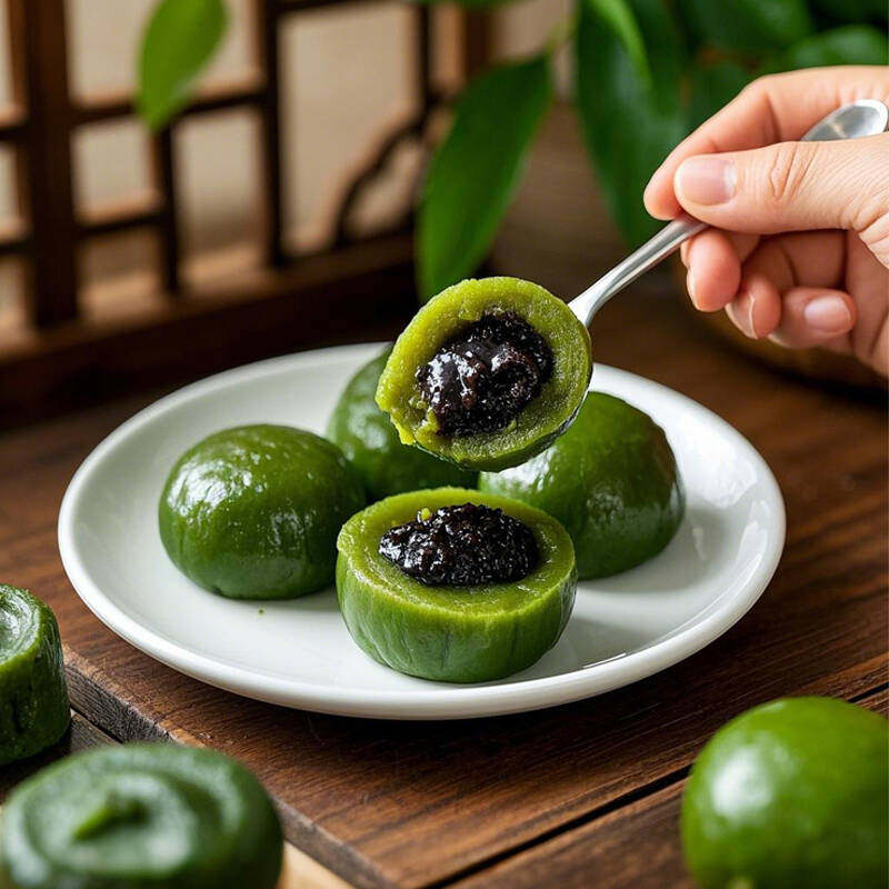 三味奇蛋黄肉松青团杜仲叶青汁糕团豆沙糯米糍青团清明特产糕点心