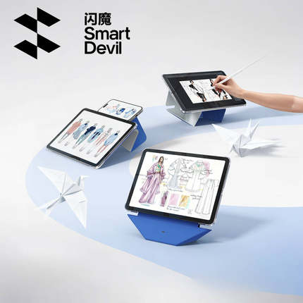 闪魔2025新款iPadAir7Pro11英寸磁吸双面夹壳适用苹果mini6增高支架4保护套轻薄便携笔槽搭扣全包3平板电脑.9