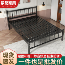 Single bed iron bed 1m economical modern simple dormitory bed thickened and reinforced household simple rental room 1 5m