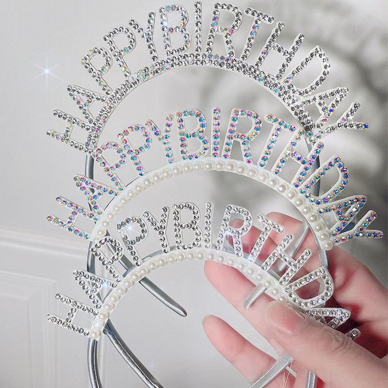 Diamond Pearl Birthday Happy Birthday Prop Creative Party Bakery Dress Head Clamp