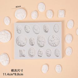 Baking tool European -style retro relief, the avatar of the goddess frame silicone fondant cake mold clay mold