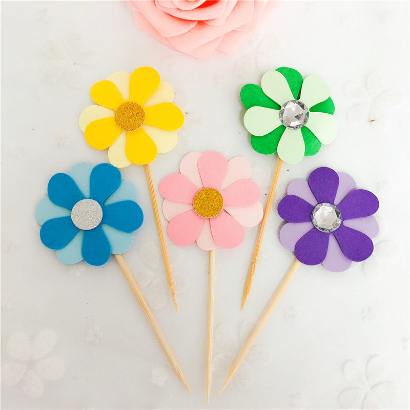 Flowers Cake Inserts Happy Birthday BIRTHDAY CARD CAKE DECORATION INSERTS FLAG PINK TENDER LITTLE FLOWER INSERTS SIGN BAKING DRESS CODE