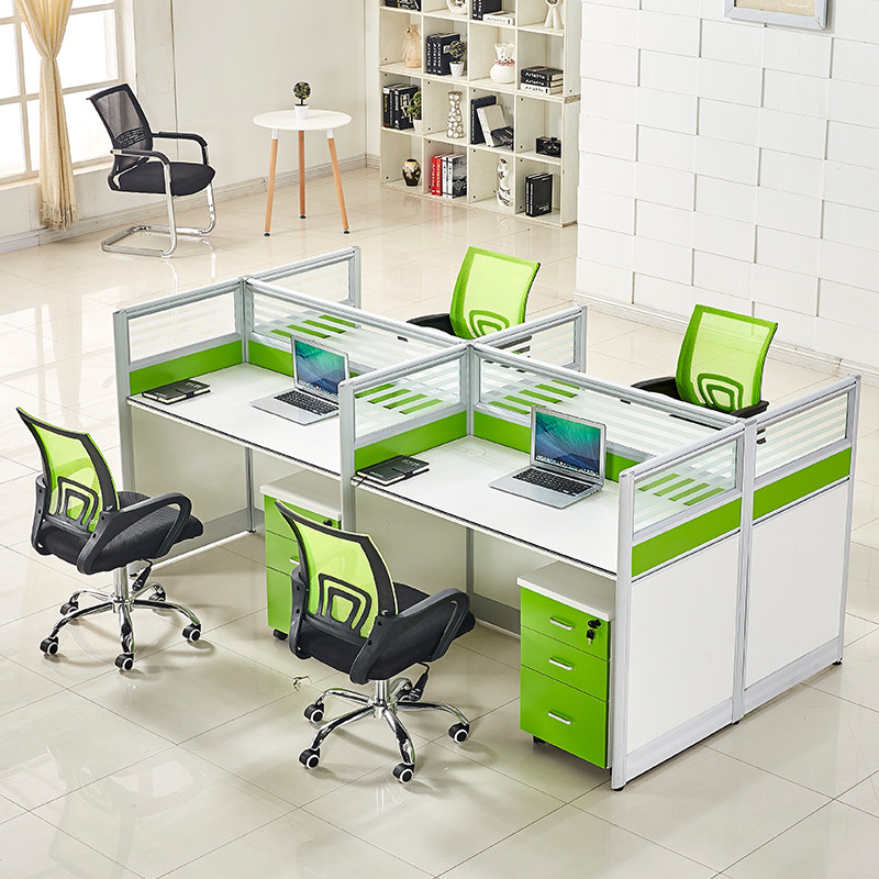 Beijing office furniture is simple and modern 4 people 6 people staff office desk and chair combination staff screen station card seat