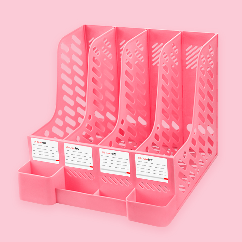 File Shelf Basket Multilayer Four Bar Frame Office Archive Bag Information Clip Containing Box Set Items Pan Basket Bookstand Desk Students
