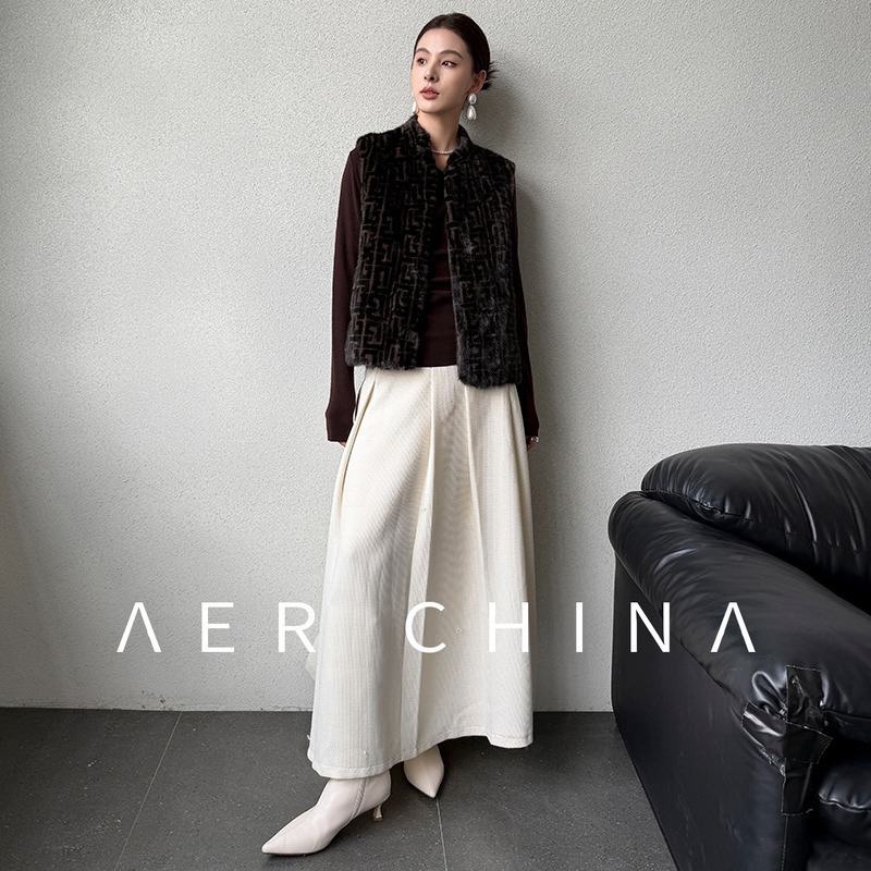 Aorun 2025 New Fashion Retro Mink Fur Vest Jacket Young Mink Fur Vest Haining Women's