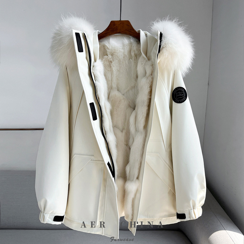 Three-Proof Parka for Women, Winter Fox Fur Lining, Detachable Workwear Coat, 2026 New Style Fur Jacket, Loose Fit for Women