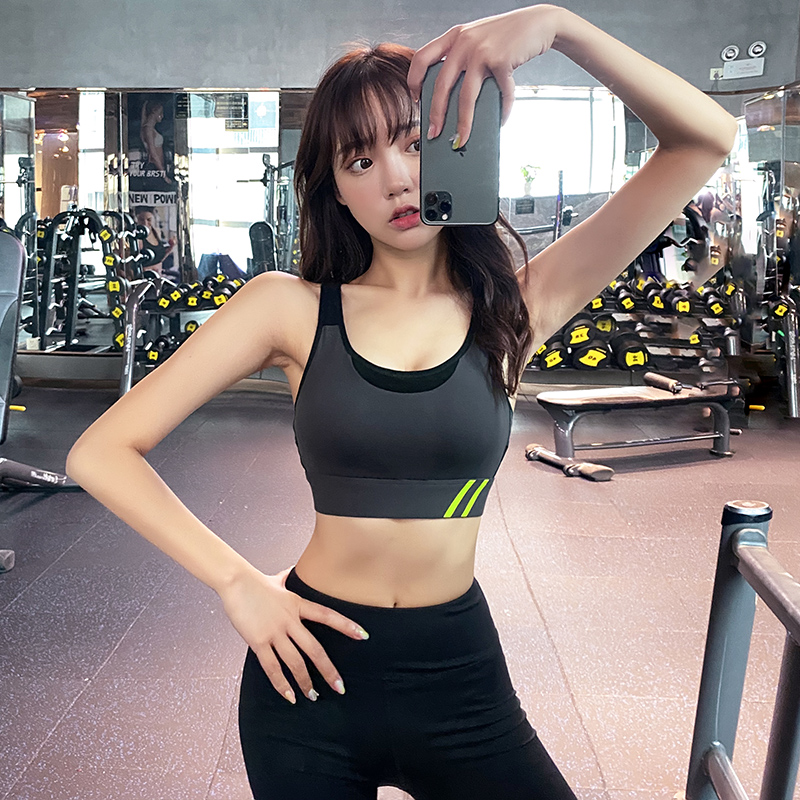 High-support sports underwear women's running gather stereotyped yoga vest quick-drying shock-proof breast-receiving fitness bra