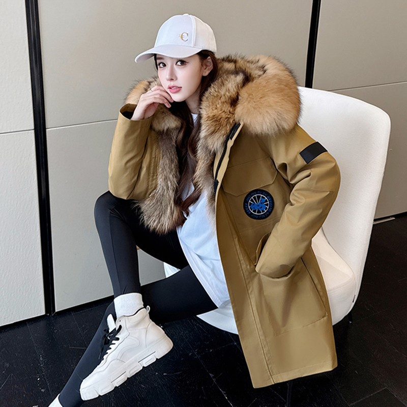 2025 New Style Parka Thickened Fur Integrated Mid-Length Detachable Liner Mink Fur Coat Fur Jacket for Women
