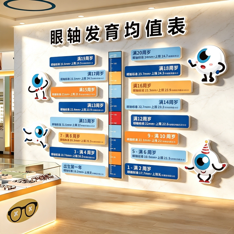Wall Decoration Paintings for Eyeglass Stores, Average Eye Axis Development Chart, Science Education Wall, Ophthalmology and Optometry Center Advertising Posters Wall Decoration Paintings for Eyeglass Stores, Average Eye Axis Development Chart, Science Education Wall, Ophthalmology and Optometry Center Advertising Posters