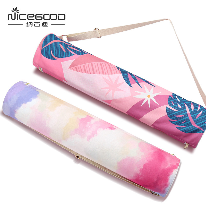 Naguidi Printed Yoga Bag Women's Fashion Canvas Light Fitness Sport Lulu Yoga Mat Cashier Bag Cover Bag