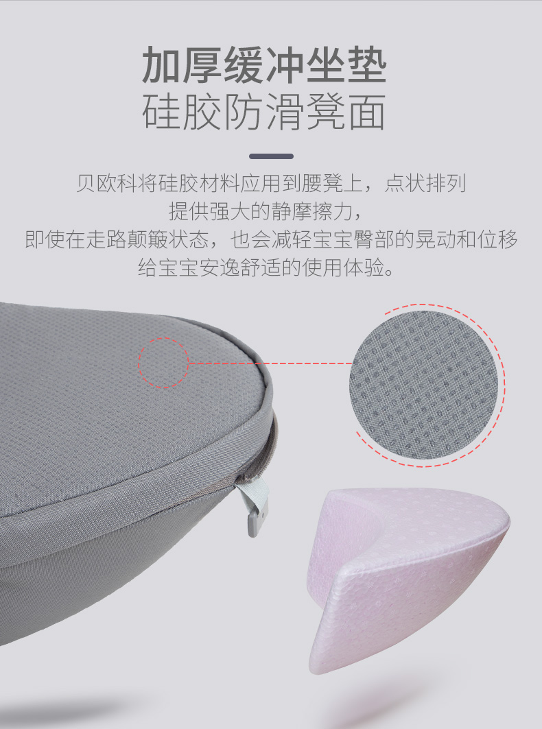 宇通集团旗下 贝欧科 超轻透气 前抱式宝宝腰凳 适合3-36个月 图2