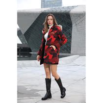 Womens cotton-padded clothing Korean fashion long-term Tide brand winter student workwear camouflage fur collar national tide thick coat